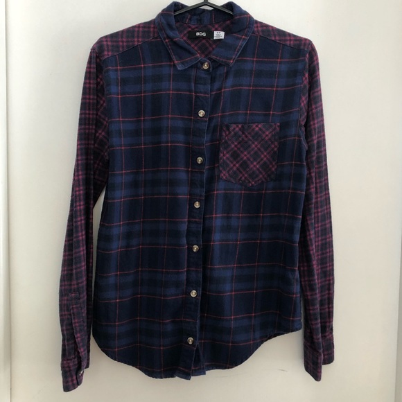 URBAN OUTFITTERS FLANNEL PLAID BUTTON UP SHIRT - Picture 2 of 6